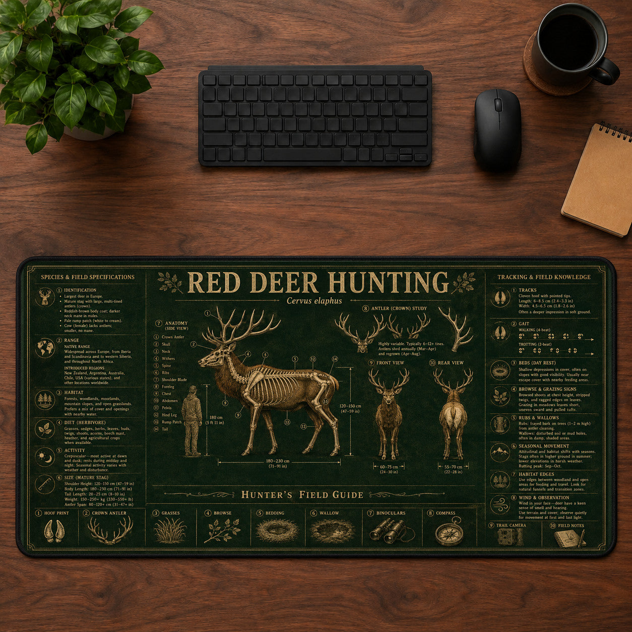 Red Deer Hunting Desk Mat Mouse Pad | 5To9Vibe