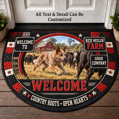 Red Heeler Farm Personalized Half Round Mat | 5To9Vibe