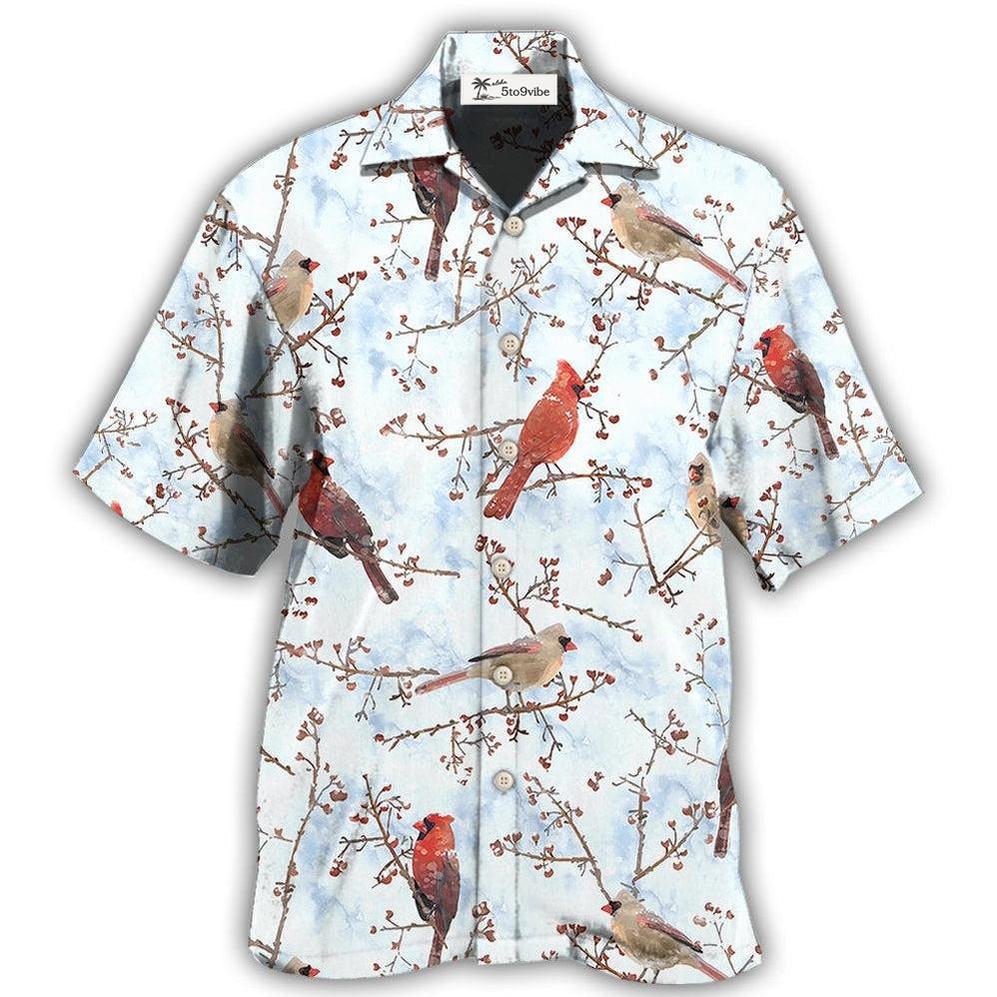 Hawaiian Shirt / Adults / S Cardinal Red In Winter - Hawaiian Shirt 