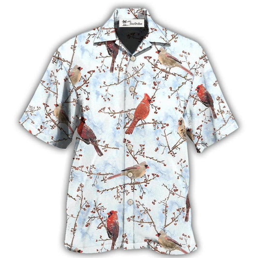 Hawaiian Shirt / Adults / S Cardinal Red In Winter - Hawaiian Shirt 