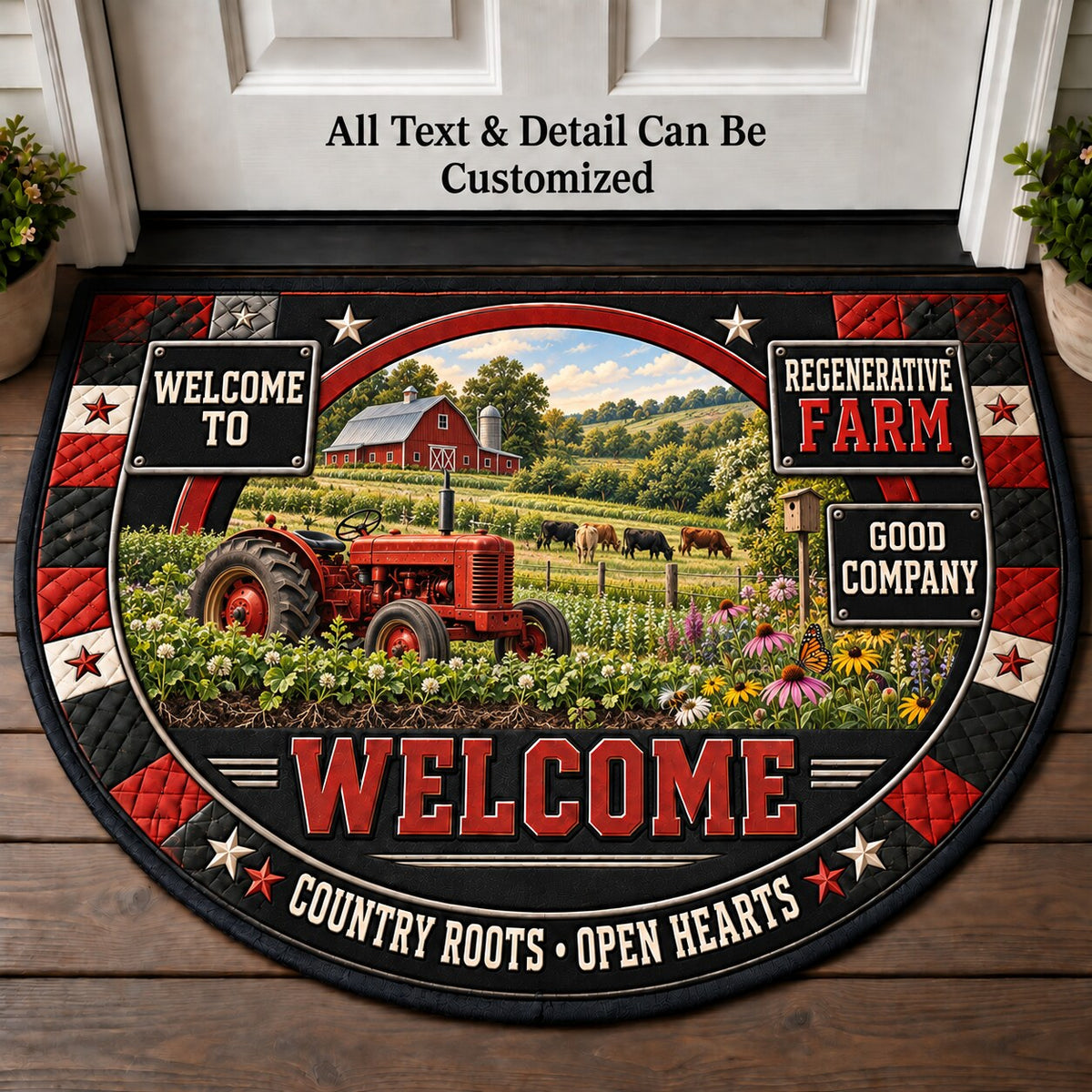 Regenerative Farm Personalized Half Round Mat | 5To9Vibe