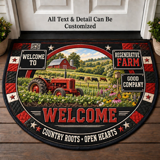 Regenerative Farm Personalized Half Round Mat | 5To9Vibe