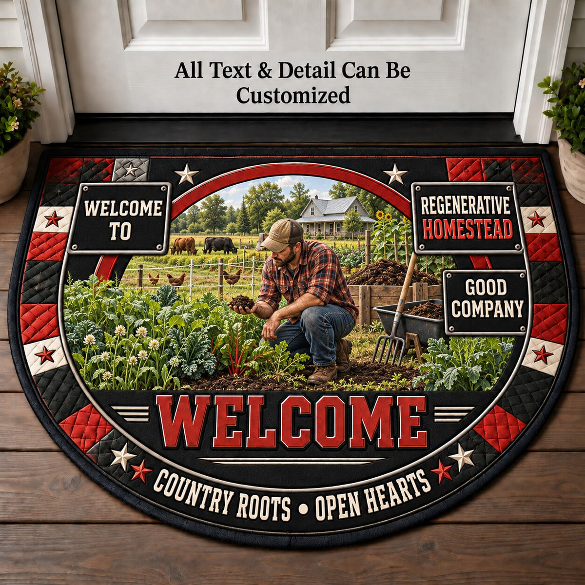 Regenerative Homestead Personalized Half Round Mat | 5To9Vibe