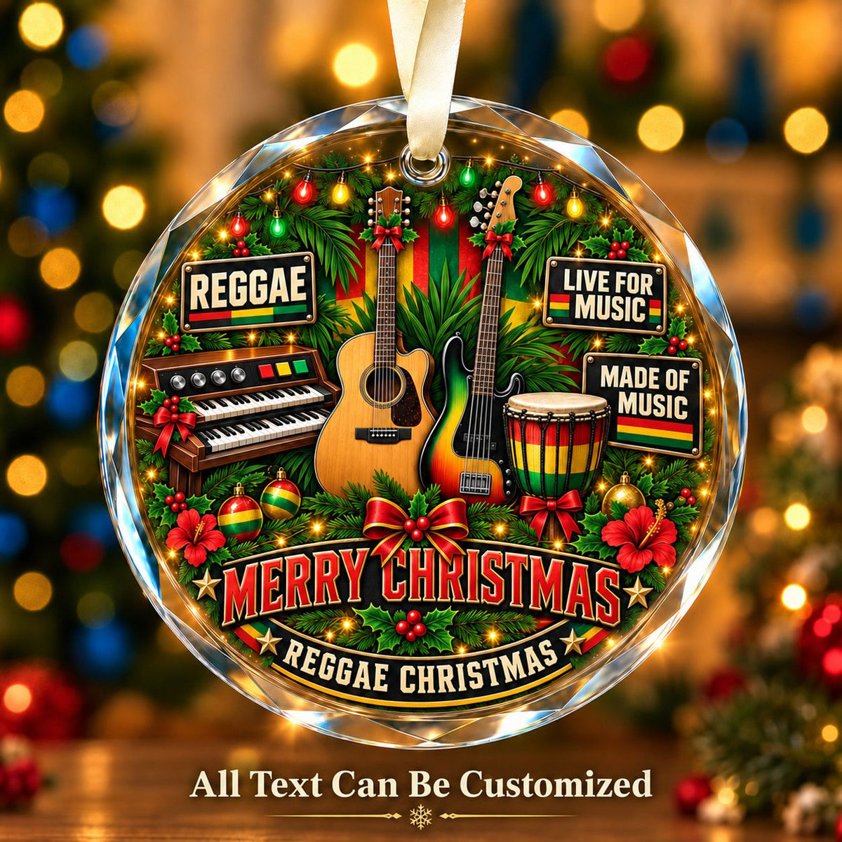 Reggae Personalized Glass Ornament | 5To9Vibe