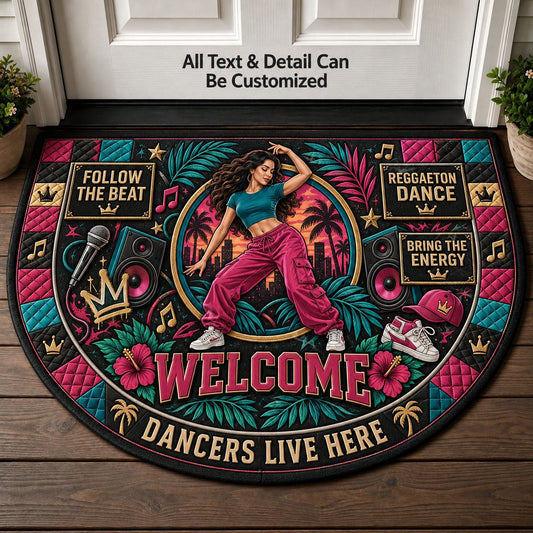 Reggaeton Dance Personalized Half Round Mat | 5To9Vibe