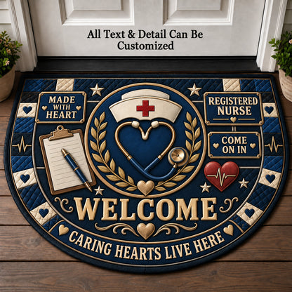 Registered Nurse Personalized Half Round Mat | 5To9Vibe