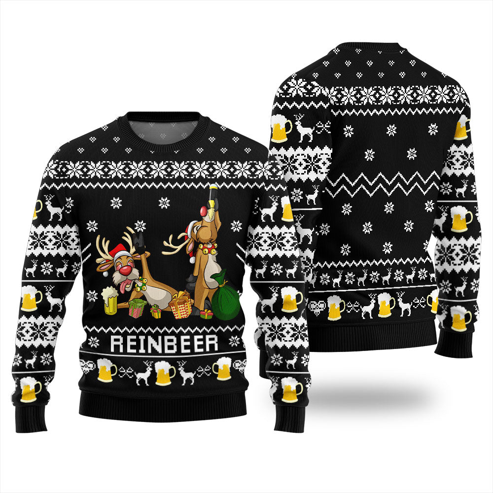 Reindeer Beer Ugly Christmas Sweater