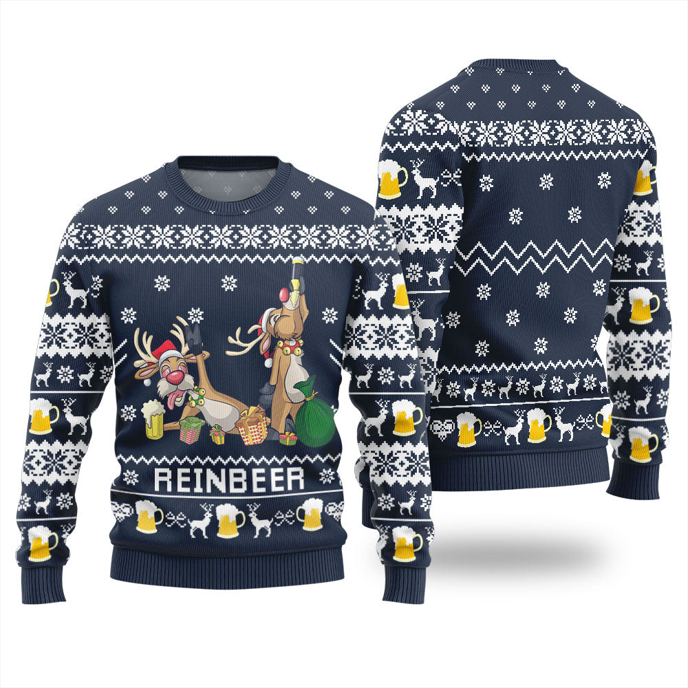 Reindeer Beer Ugly Christmas Sweater