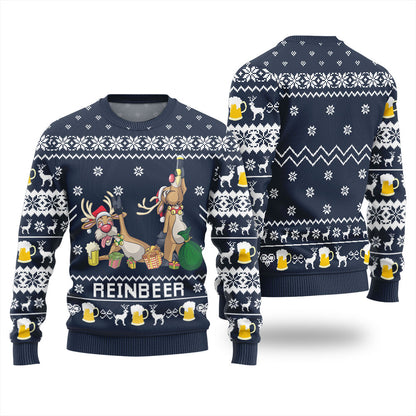 Reindeer Beer Ugly Christmas Sweater