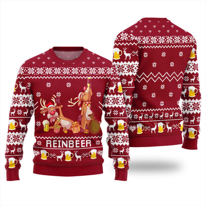 Reindeer Beer Ugly Christmas Sweater