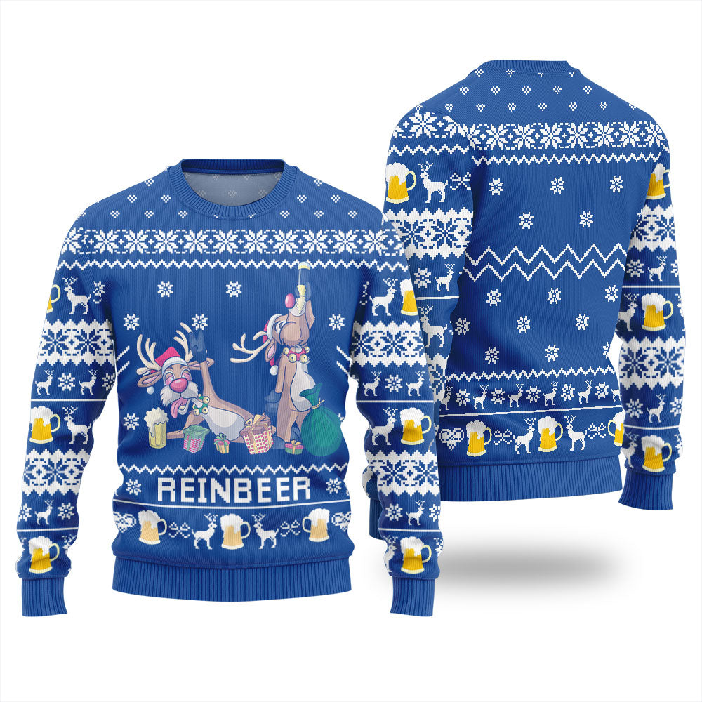 Reindeer Beer Ugly Christmas Sweater