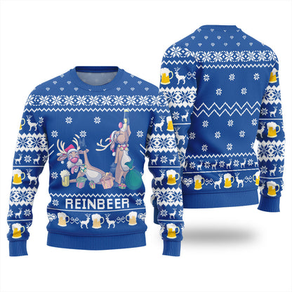 Reindeer Beer Ugly Christmas Sweater