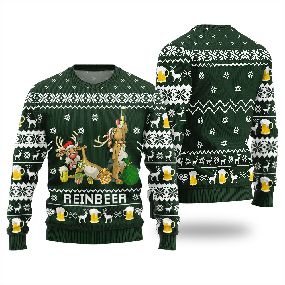 Reindeer Beer Ugly Christmas Sweater