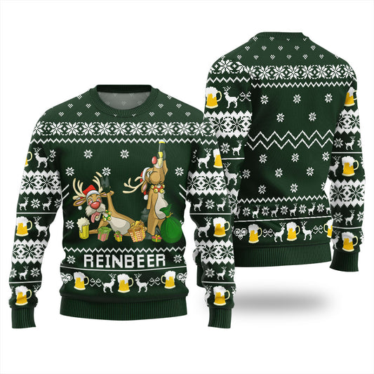 Reindeer Beer Ugly Christmas Sweater