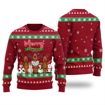 Merry Churchmas Ugly Christmas Sweater For Women
