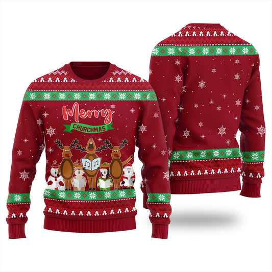 Reindeer Choir Singer Men's Ugly Christmas Sweater
