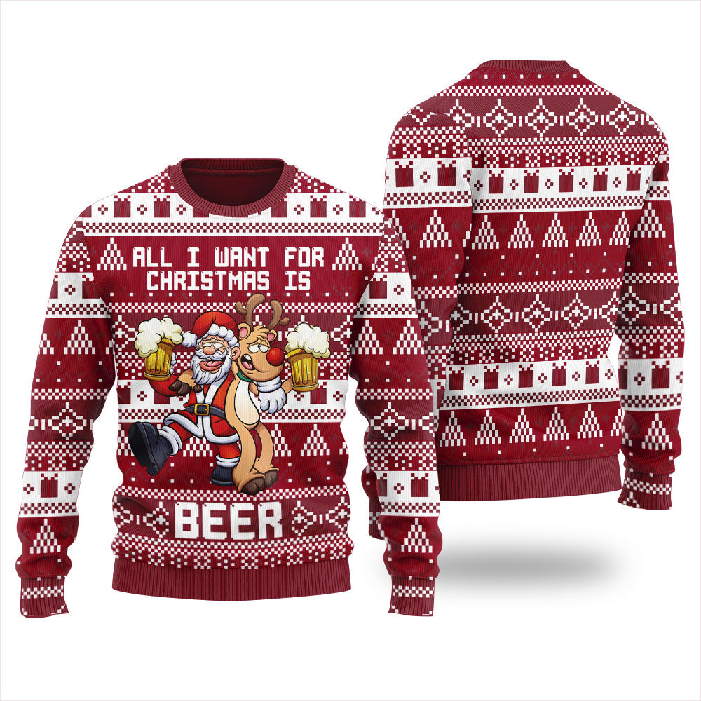 All I Want For Christmas Is Beer Ugly Christmas Sweater For Women