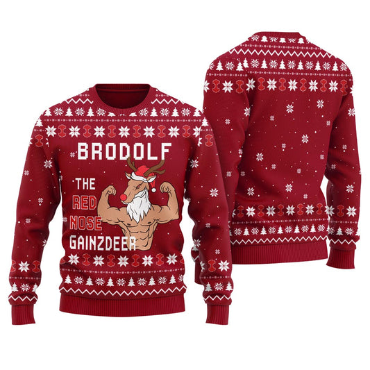 Reindeer The Swoleman Christmas Sweater For Men