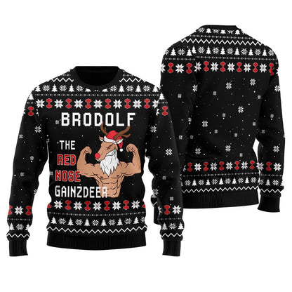 Reindeer The Swoleman Christmas Sweater For Men
