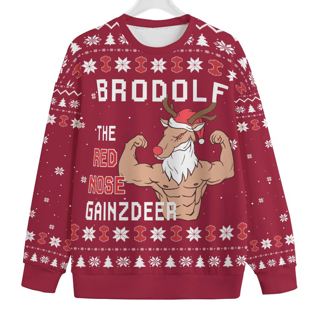 Reindeer The Swoleman Mens Plus Size Christmas Sweaters