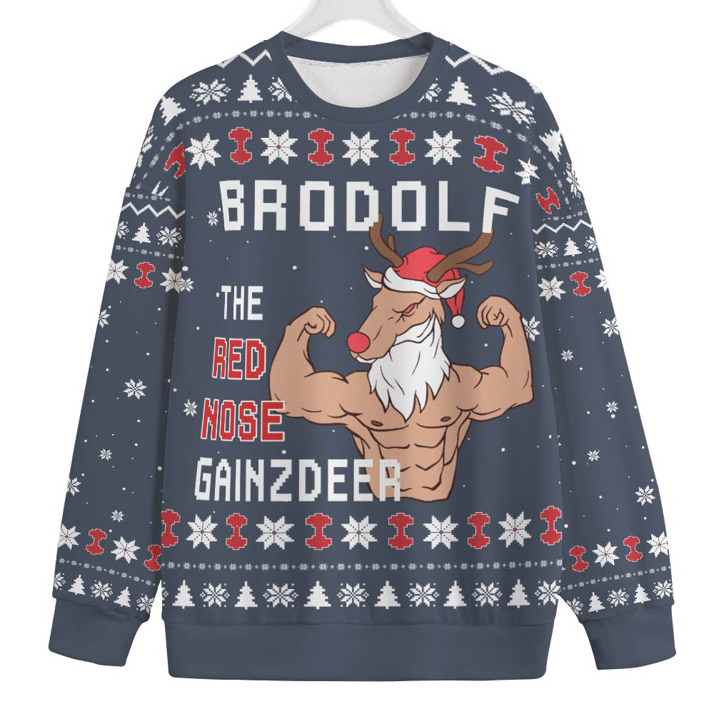 Reindeer The Swoleman Mens Plus Size Christmas Sweaters