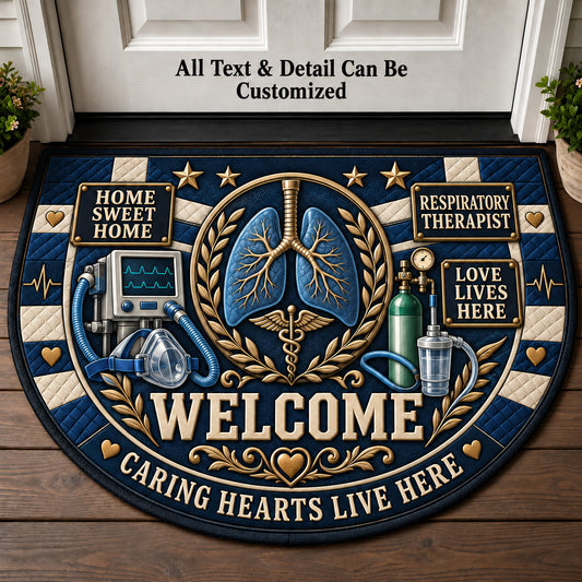Respiratory Therapist Personalized Half Round Mat | 5To9Vibe