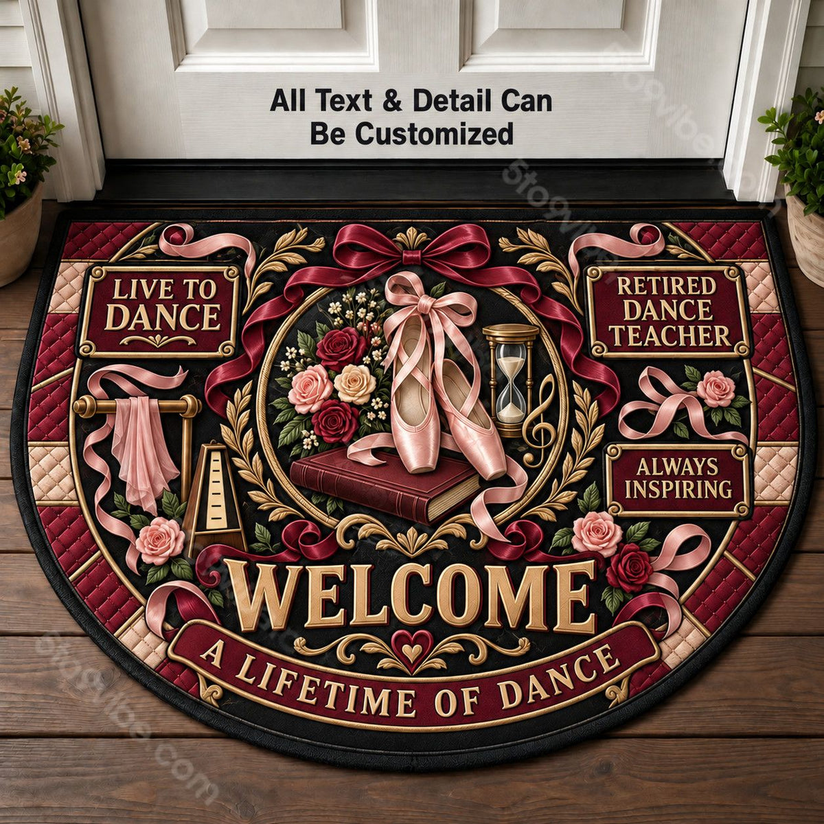 Retired Dance Teacher Personalized Half Round Mat | 5To9Vibe