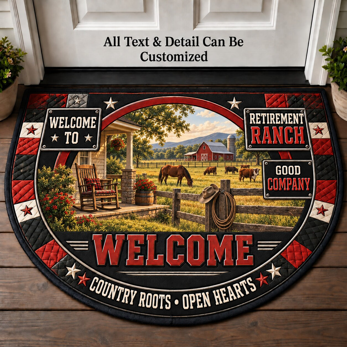Retirement Ranch Personalized Half Round Mat | 5To9Vibe