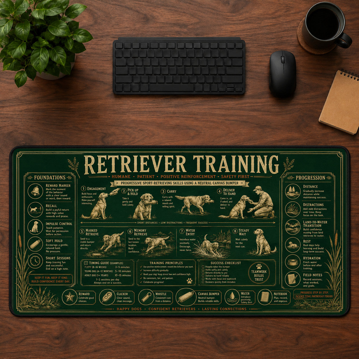 Retriever Training Desk Mat Mouse Pad | 5To9Vibe