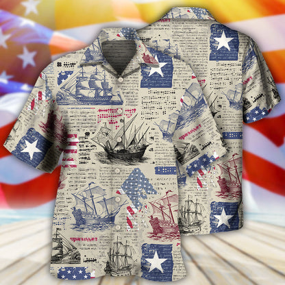 Sailing US Flag Independence Day - Hawaiian Shirt 