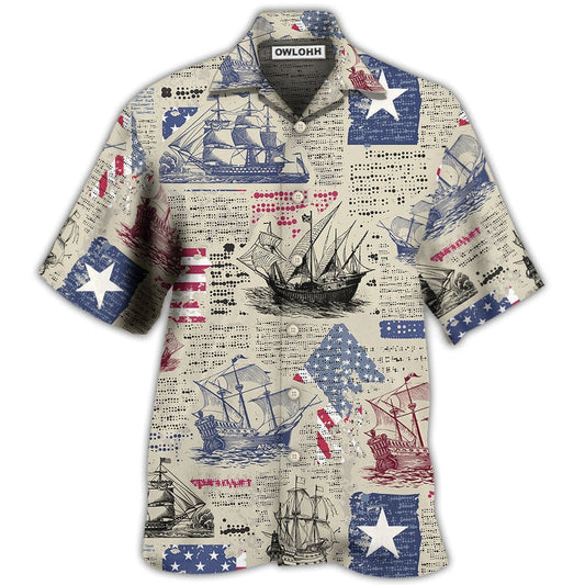 Hawaiian Shirt / Adults / S Sailing US Flag Independence Day - Hawaiian Shirt 