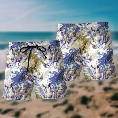Rhino Art Tropical Leaf Style - Hawaiian Shirt 