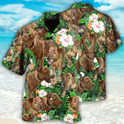 Rhodesian Ridgeback Dog Tropical Floral Lovely Style - Hawaiian Shirt 