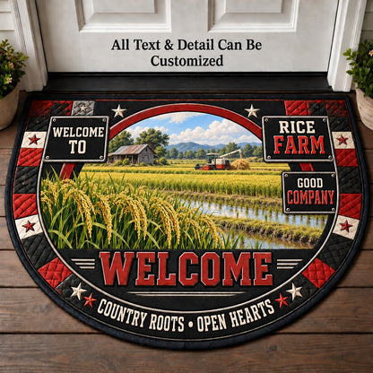 Rice Farm Personalized Half Round Mat | 5To9Vibe