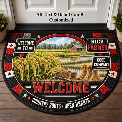 Rice Farmer Personalized Half Round Mat | 5To9Vibe