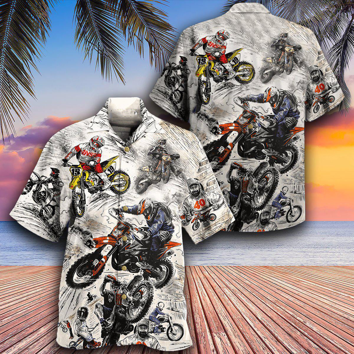 Motorcycle Ride Hard And Cool - Hawaiian Shirt 