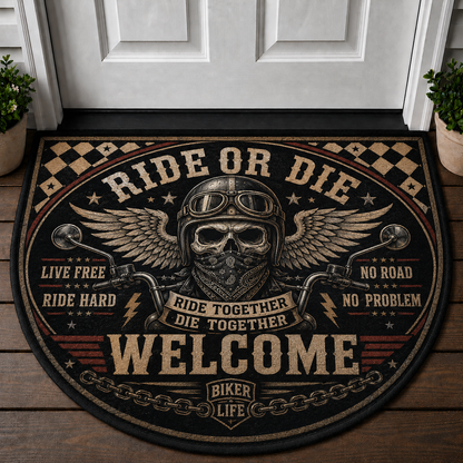 Motorcycle Garage Welcome Mat - Custom Built Biker Workshop Doormat - 5to9vibe