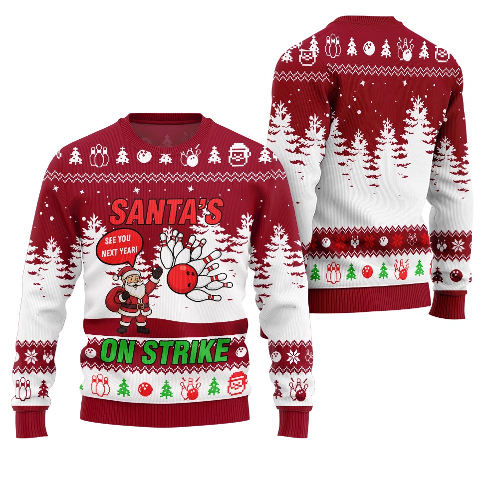 Ridiculous Santa Bowling League Ugly Christmas Sweater 2025