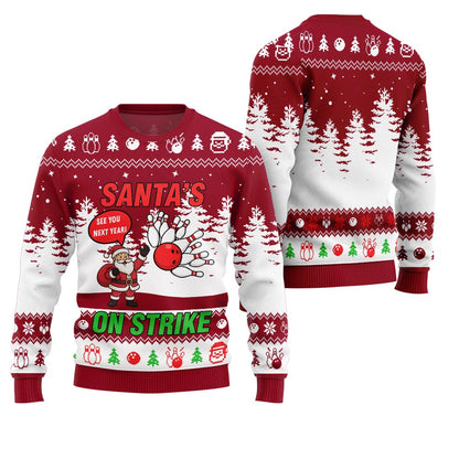 Ridiculous Santa Bowling League Ugly Christmas Sweater 2025