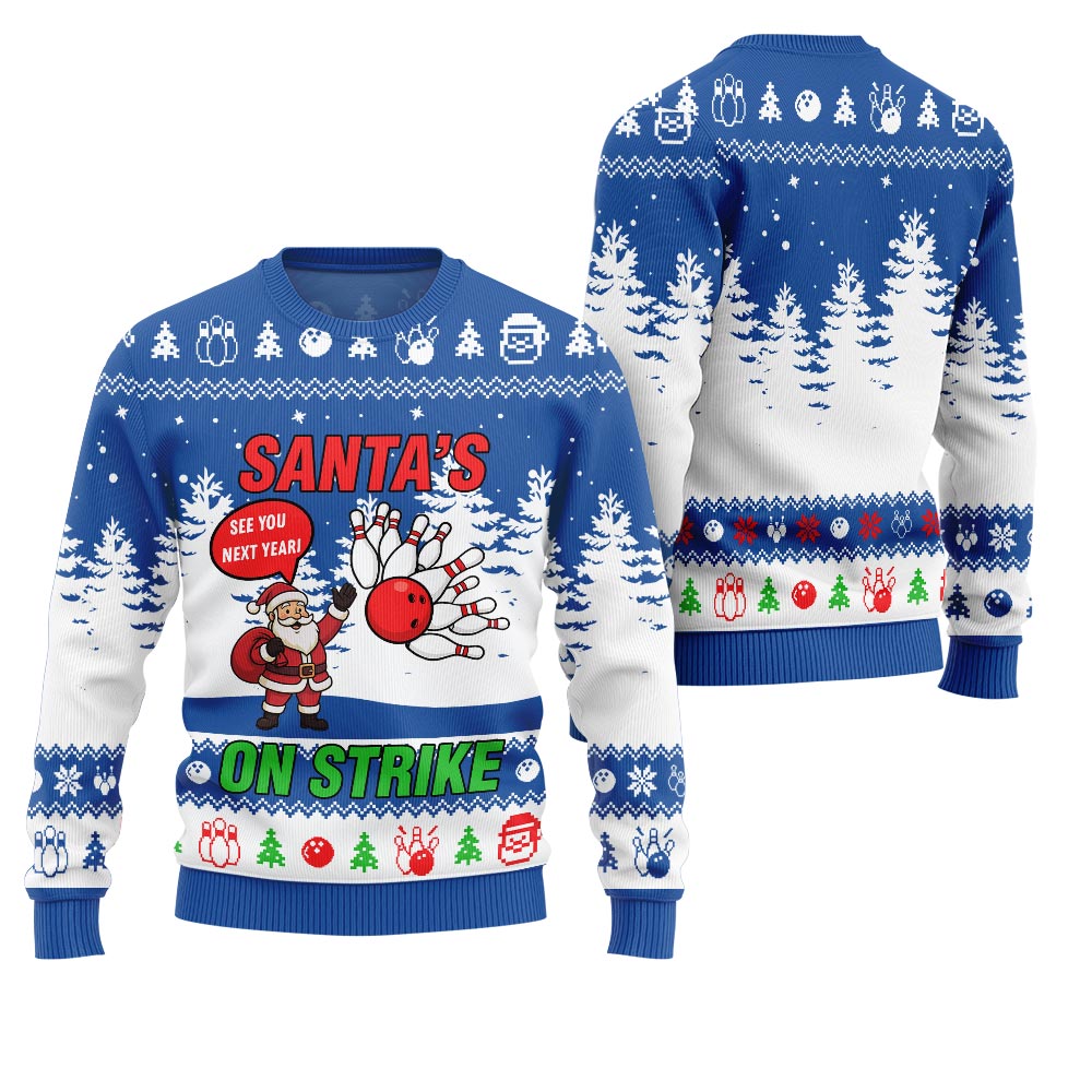 Ridiculous Santa Bowling League Ugly Christmas Sweater 2025