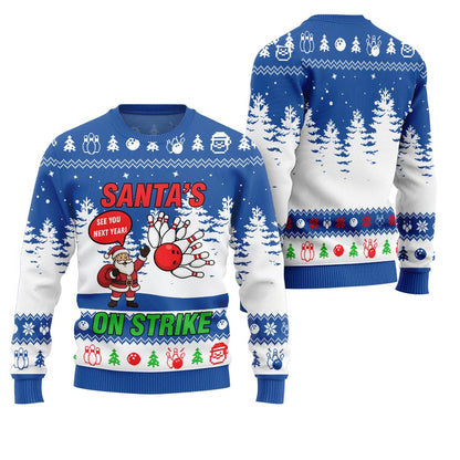 Ridiculous Santa Bowling League Ugly Christmas Sweater 2025