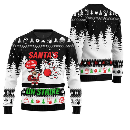 Ridiculous Santa Bowling League Ugly Christmas Sweater 2025