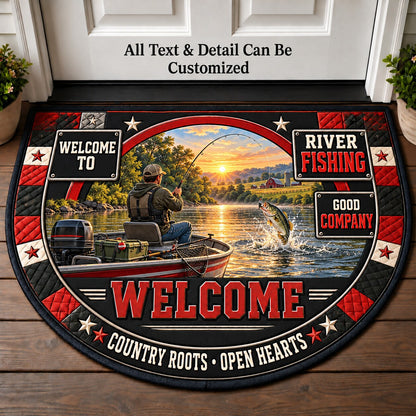 River Fishing Personalized Half Round Mat | 5To9Vibe