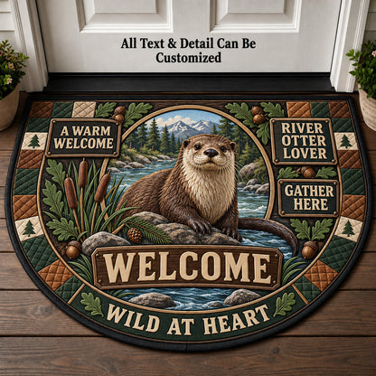 River Otter Lover Personalized Half Round Mat | 5To9Vibe