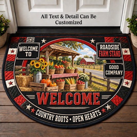 Roadside Farm Stand Personalized Half Round Mat | 5To9Vibe