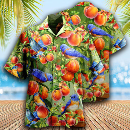 Robin Bird Something Peach Blue - Hawaiian Shirt 