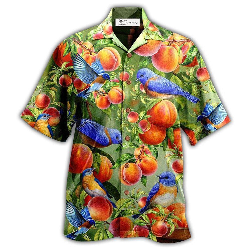 Hawaiian Shirt / Adults / S Robin Bird Something Peach Blue - Hawaiian Shirt 