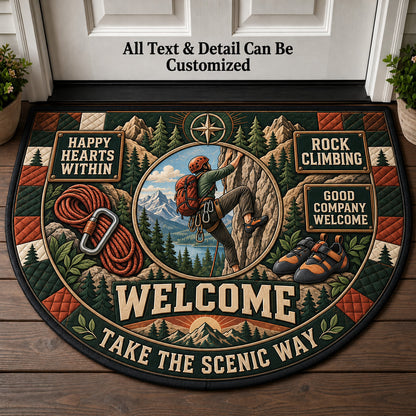 Rock Climbing Personalized Half Round Mat | 5To9Vibe