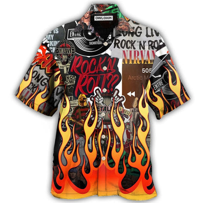 Hawaiian Shirt / Adults / S Music Rock Music Red Flame Chill - Hawaiian Shirt 