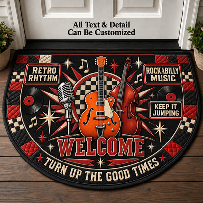Rockabilly Music Personalized Half Round Mat | 5To9Vibe
